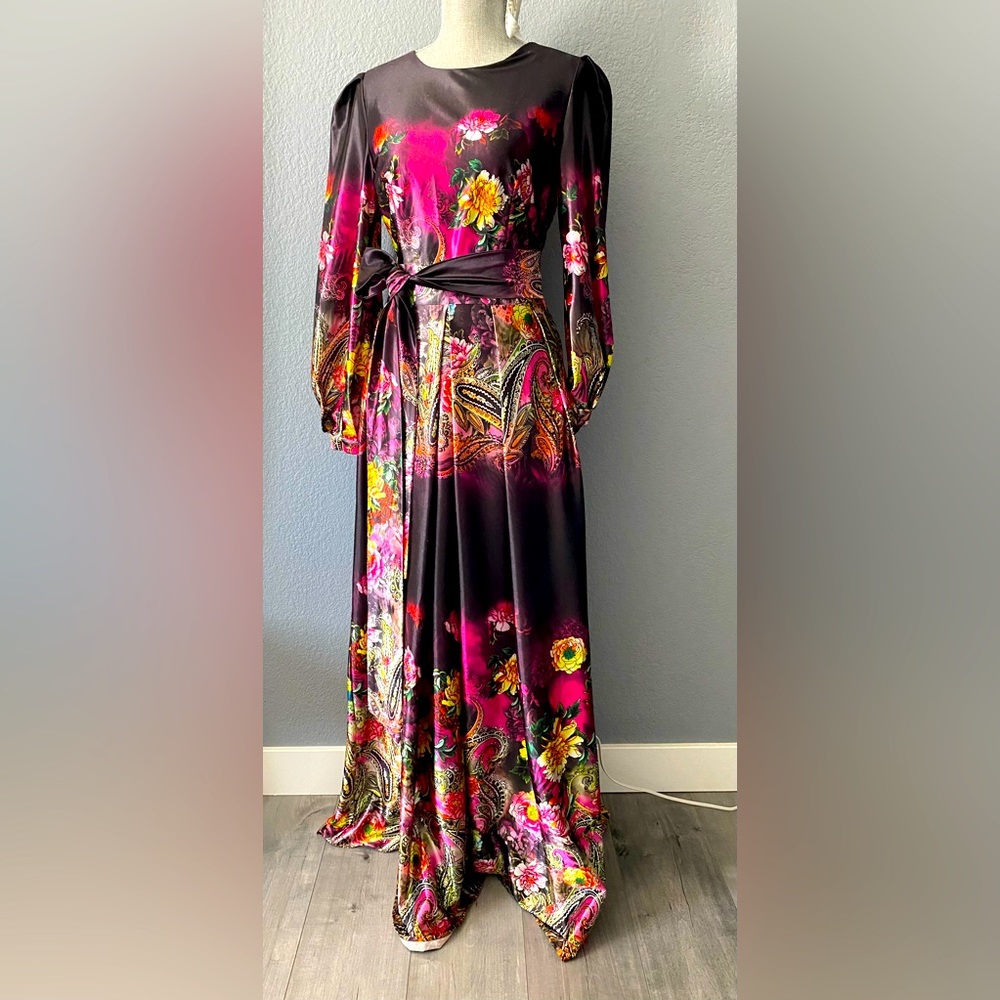 Marino Milano bright floral maxi dress Size S